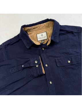 Men's Legendary Whitetails Casual Button Down Shirt Medium Navy Brown